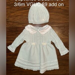 cupcakes & cashmere Light Green Kids Matching Knit Dress Set